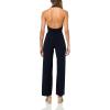 Norma Kamali womens Halter Wrap Straight Leg Jumpsuit(Midnight)
