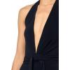 Norma Kamali womens Halter Wrap Straight Leg Jumpsuit(Midnight)