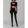 Norma Kamali womens Long Sleeve Aztec Catsuit(Black)