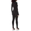 Norma Kamali womens Long Sleeve Slim Fit Turtle Catsuit W/Footie(Black)