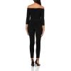 Norma Kamali womens Off Shoulder Catsuit(Black)