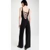 Norma Kamali womens Sleeveless X Straight Leg Jumpsuit(Black)