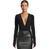 Norma Kamali Womens Dolman V Neck Bodysuit(Black)