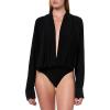 Norma Kamali Womens Hooded Super Oversized Bf Nk Shirt Bodysuit(Black)