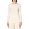 Norma Kamali Women’s Long Sleeve Crew Top(Cream)