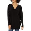 Norma Kamali Women’s Long Sleeve V Neck Dolman Top(Black)