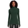 Norma Kamali Womens Slim Fit Long Sleeve Turtle Top(Dark Emerald)