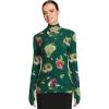 Norma Kamali Womens Slim Fit Long Sleeve Turtle Top(Floral Green Multi)