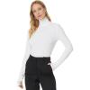 Norma Kamali Womens Slim Fit Long Sleeve Turtle Top(Snow White)