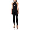 Norma Kamali womens Cross Halter Catsuit (25)(Black)