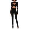 Norma Kamali womens Long Sleeve Aztec Catsuit(Black)