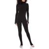 Norma Kamali womens Long Sleeve Slim Fit Turtle Catsuit W/Footie(Black)