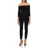 Norma Kamali womens Off Shoulder Catsuit(Black)