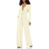 Norma Kamali womens Single Breasted Straight Leg Jumpsuit(Ivory)