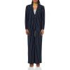 Norma Kamali womens Single Breasted Straight Leg Jumpsuit(True Navy Pinstripe)