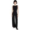 Norma Kamali womens Sleeveless X Straight Leg Jumpsuit(Black)