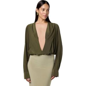 Norma Kamali Womens Hooded Super Oversized Bf Nk Shirt Bodysuit(Bark)