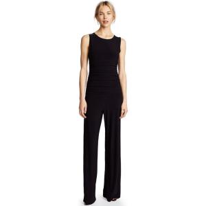 Norma Kamali Women’s Kamali Kulture Shirred Waist Jumpsuit(Black)