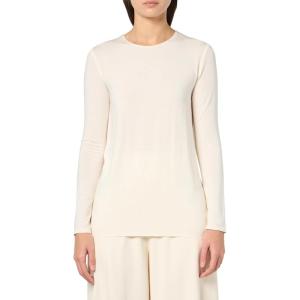 Norma Kamali Women’s Long Sleeve Crew Top(Cream)