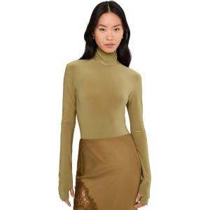 Norma Kamali Women’s Long Sleeve Turtle Bodysuit(Camel)
