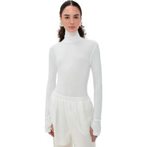 Norma Kamali Women’s Long Sleeve Turtle Bodysuit(Snow White)