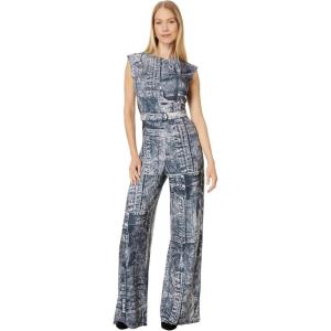 Norma Kamali Women’s Sleeveless Jumpsuit(Black/Navy Denim Prt)