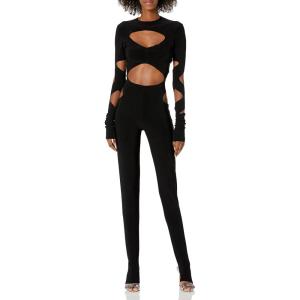 Norma Kamali womens Long Sleeve Aztec Catsuit(Black)