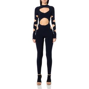 Norma Kamali womens Long Sleeve Aztec Catsuit(Midnight)