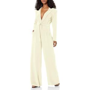 Norma Kamali womens Single Breasted Straight Leg Jumpsuit(Ivory)