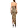 Norma Kamali Women’s Cayla Side Drape Gown(Cheetah Patch)