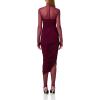 Norma Kamali Womens Ls Turtleneck Strapless Diana Gown W/Catsuit(Plum/Plum Mesh)