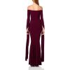 Norma Kamali Womens Off Shoulder Ribbon Sleeve Fishtail Gown(Plum)