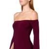 Norma Kamali Womens Off Shoulder Ribbon Sleeve Fishtail Gown(Plum)