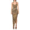Norma Kamali Women’s Cayla Side Drape Gown(Cheetah Patch)