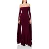 Norma Kamali Womens Off Shoulder Ribbon Sleeve Fishtail Gown(Plum)