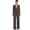 Norma Kamali womens Dolman V Neck Jumpsuit W/Shoulder Pads(Espresso)