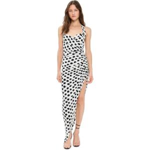 Norma Kamali Women’s Cayla Side Drape Gown(Paint Dots)