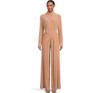 Norma Kamali womens Four Sleeve Nk Shirt Jumpsuit(Cappuccino)
