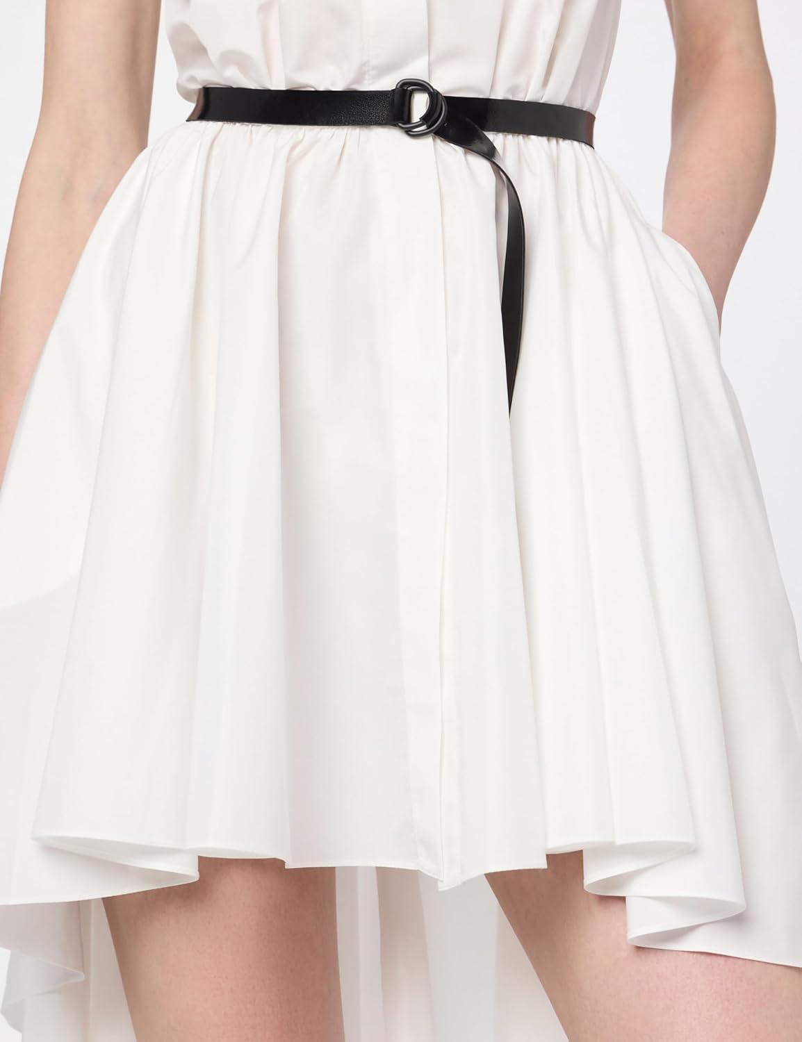 imageNorma Kamali Womens Hi Low Nk Halter Flared DressSnow White