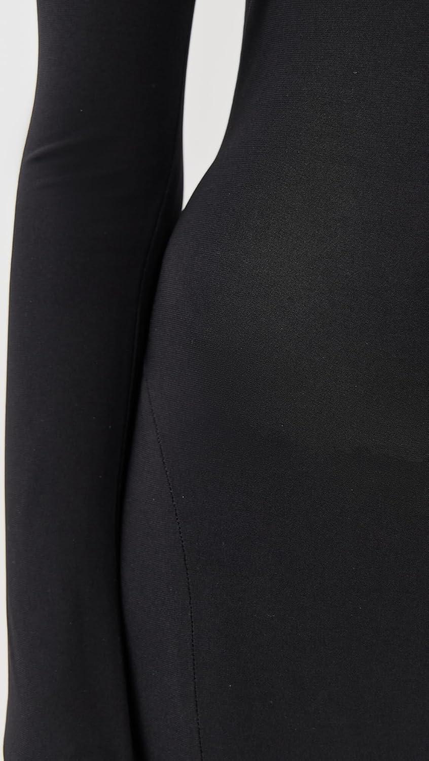 imageNorma Kamali Womens Long Sleeve Turtle Fishtail GownBlack