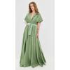 Norma Kamali Women’s Belted Flared Maxi Dress(Vintage Green)
