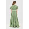 Norma Kamali Women’s Belted Flared Maxi Dress(Vintage Green)