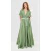 Norma Kamali Women’s Belted Flared Maxi Dress(Vintage Green)