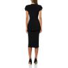 Norma Kamali Women’s Cap Sleeve Shoulder Pad Peplum Dress to Midcalf(Black)