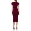 Norma Kamali Women’s Cap Sleeve Shoulder Pad Peplum Dress to Midcalf(Plum)