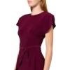 Norma Kamali Women’s Cap Sleeve Shoulder Pad Peplum Dress to Midcalf(Plum)