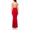 Norma Kamali Women’s Cross Halter Fishtail Gown (25)(Tiger Red)