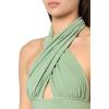 Norma Kamali Women’s Cross Halter Fishtail Gown (25)(Vintage Green)