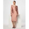 Norma Kamali Women’s Dolman Maria Dress Below Knee(Cappuccino)