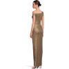 Norma Kamali Women’s Drop Shoulder Fitted Gown with Side Slit(Bronze)